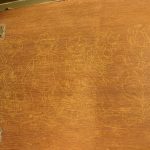 Antique Split Ash Wood Picnic Basket with Unique Scene - Image 2