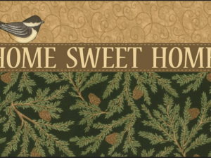 Indoor/Outdoor Rubber Backed Printed Floor Mat Rug Chickadee Pine Home Sweet Home