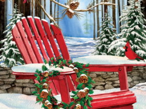 Double Sided Decorative Flag Porch Garden Decor Adirondack Cardinal Winter Washburn