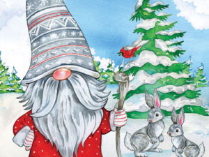 Double Sided Decorative Flag Porch Garden Decor Scandinavian Gnome Winter Rooney