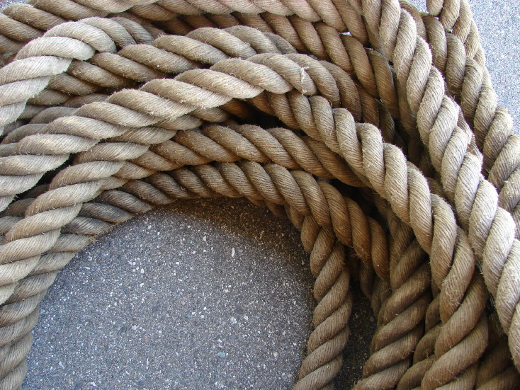 Antique Braided 3 Hemp Rope Ship Boat Marine Mooring 128 Feet -   Log Cabin Decor