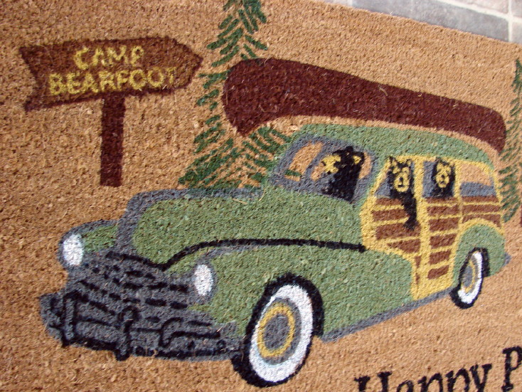 Heavy Duty Coir Find Your Happy Place Woody Car Entry Porch Door Mat Rug, Moose-R-Us.Com Log Cabin Decor