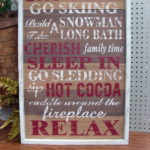 Primitive Oversized Large Wood Sign Snow Skiing Sled Ski Lodge