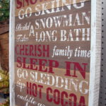 Primitive Oversized Large Wood Sign Snow Skiing Sled Ski Lodge - Image 2