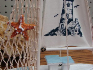 Wood Distressed Sailboat Tabletop Shelf Model