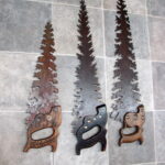 Handcrafted Rustic Antique Hand Saw Metal Art Pine Tree Unique