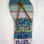 Oversized Distressed Beach Theme Flip Flop Wall Art Sign - Image 2