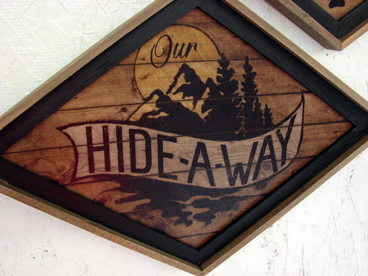 Wood Framed Adirondack Lodge Wall Sign Welcome Wipe Paws Bear Hide-A-Way, Moose-R-Us.Com Log Cabin Decor