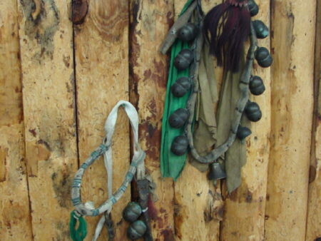 Antique Authentic Native American Indian Horse Leather Harness Sleigh Bells