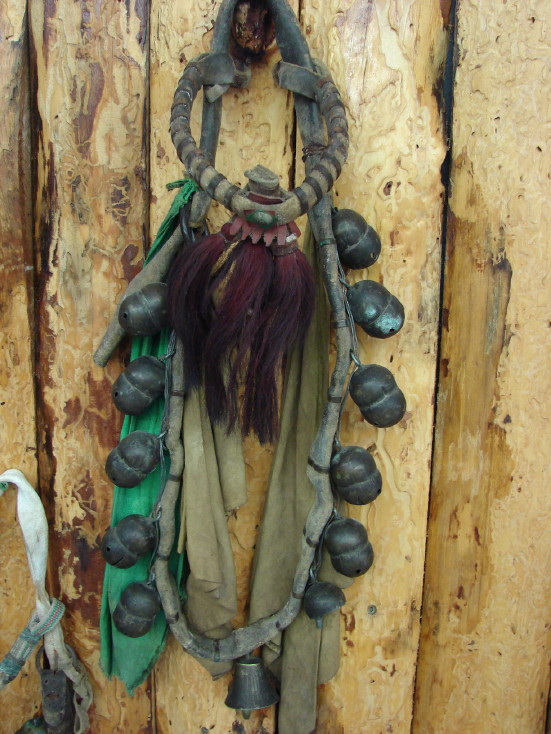 Antique Authentic Native American Indian Horse Leather Harness Sleigh Bells, Moose-R-Us.Com Log Cabin Decor