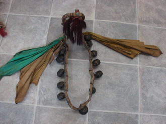 Antique Authentic Native American Indian Horse Leather Harness Sleigh Bells, Moose-R-Us.Com Log Cabin Decor