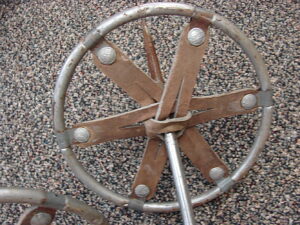 Vintage Eckel Aluminum Ski Poles Leather Grips and Baskets Ski Lodge Wall Hanging Decor