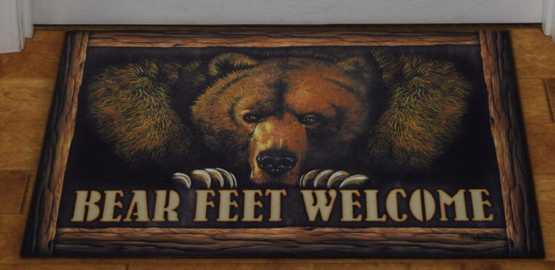 Indoor/Outdoor Grizzly Bear Feet Welcome Printed Floor Mat Rug, Moose-R-Us.Com Log Cabin Decor