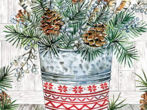 Double Sided Decorative Flag Porch Garden Decor Winter Woodland Pine Cones