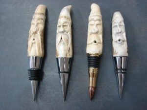 Hand Carved Deer Antler Spirit Wine Bottle Stopper