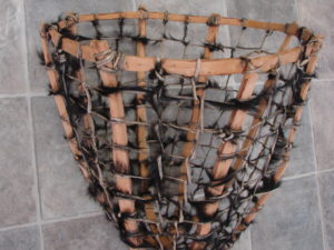 Antique Hunting Gathering Trap Burden Basket Native American Indian Bear Hide