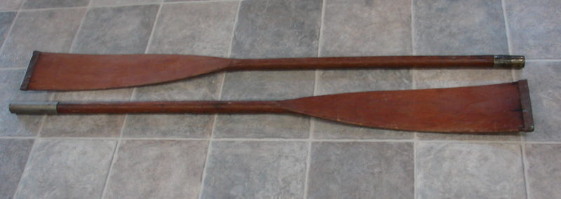 Vintage Double Curved Blade Wood Kayak Paddle 105&#8243; Copper Tip, Moose-R-Us.Com Log Cabin Decor