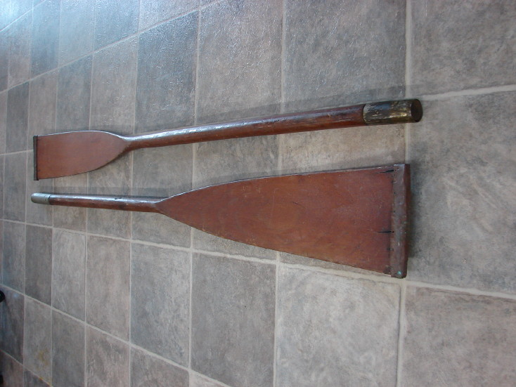 Vintage Double Curved Blade Wood Kayak Paddle 105&#8243; Copper Tip, Moose-R-Us.Com Log Cabin Decor