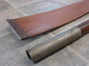 Vintage Double Curved Blade Wood Kayak Paddle 105" Copper Tip