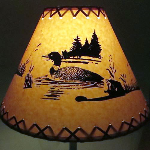 MOOSE Cabin Cottage Table Light LAMP SHADE Clip-On Bulb Style 9" inch Laced Cone 