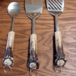 Rustic Deer Antler Realistic Antlers Spatula Spoon Utensil 3 Piece Set - Image 2