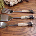 Rustic Deer Antler Realistic Antlers Spatula Spoon Utensil 3 Piece Set