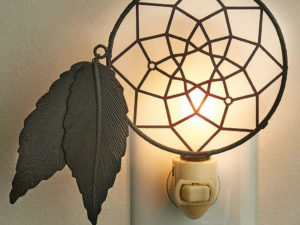 Dreamcatcher Silhouette Night Light Dream Catcher Feather Glass Nightlight