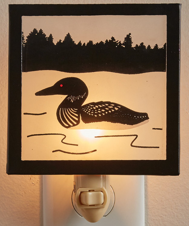 LOON SUNRISE Details about   STAINED GLASS NIGHTLIGHTS GE259 