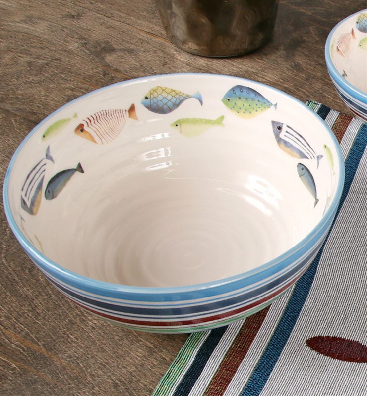 Fishing Cabin Decor Fish Tales Fishing Theme Ceramic 6" Small Serving Bowl - Image 3