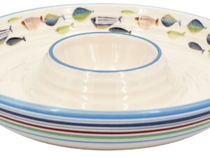 Fishing Cabin Decor Fish Tales Fishing Theme Ceramic Chip Dip Platter