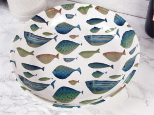 Fishing Cabin Decor Fish Tales Melamine Fishing Theme Serving Bowl
