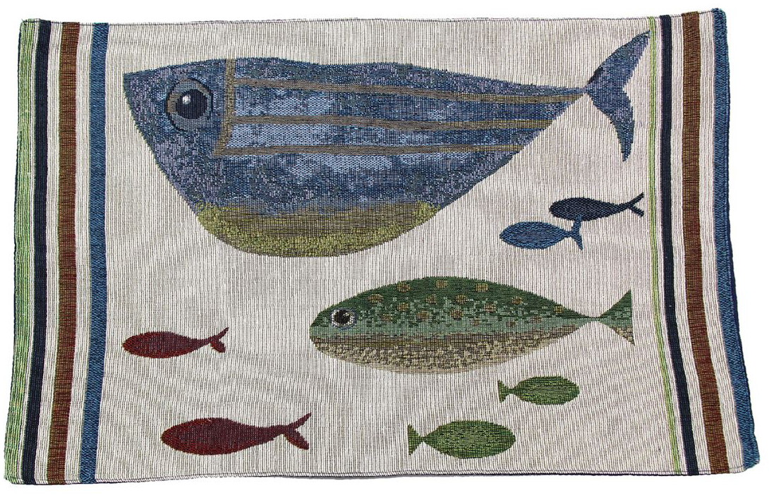 Fishing Cabin Decor Fish Tales Table Dining Placemat Woven Cloth