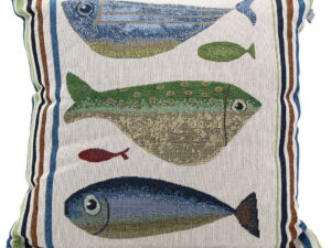 Fishing Cabin Decor Fish Tales Woven Plump Throw Pillow