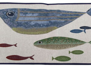 Fishing Cabin Decor Fish Tales Floor Mat Kitchen Rug Woven Fish Theme