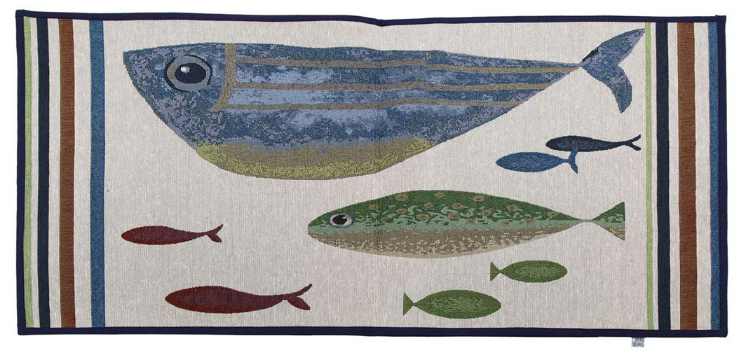 Fishing Cabin Decor Fish Tales Floor Mat Kitchen Rug Woven Fish Theme