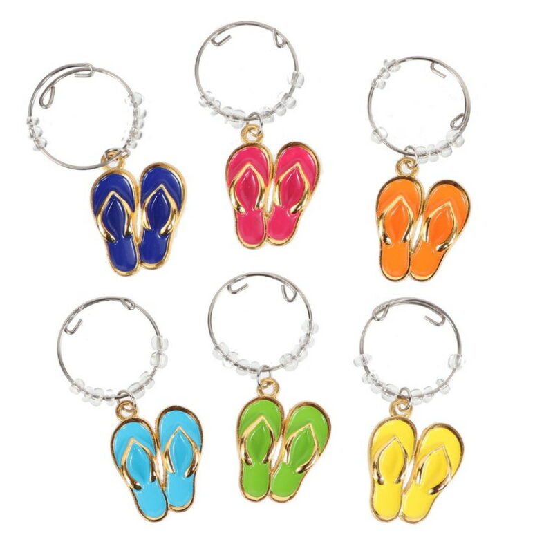 Wine Glass Charms Flip Flop Beach Theme Wedding Party Charm Set, Moose-R-Us.Com Log Cabin Decor