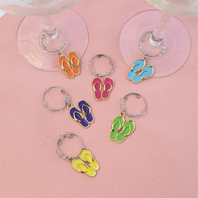 Wine Glass Charms Flip Flop Beach Theme Wedding Party Charm Set, Moose-R-Us.Com Log Cabin Decor