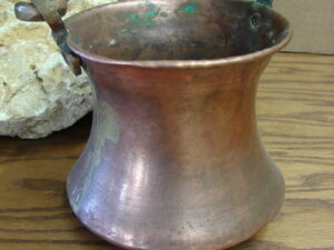 Vintage Primitive Small Copper Urn with Thick Heavy Duty Bail Handle