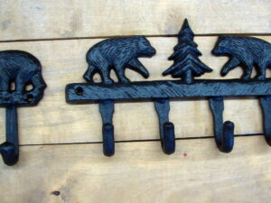 Rustic Lodge Cast Iron Bear Hook Coat Robe Key Towel Utility Hooks Rack