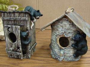 Cabin Lake Theme Fishing Lure Birdhouse Hanging Bird House -   Log Cabin Decor