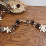 Natural Pine Twig Pinecone Lodge Garland Rustic Primitive Cone Snowflake 4 Feet - Image 2
