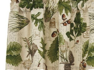 Oak Leaves Wildlife Trail Pinecone Boughs Lodge Woods Theme Window Valance 72" Long