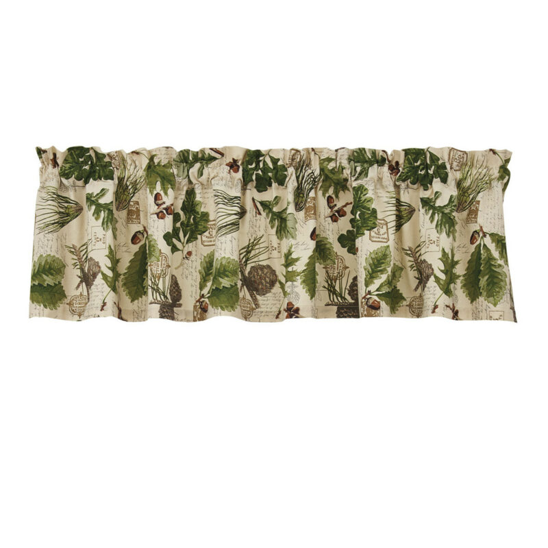 Oak Leaves Wildlife Trail Pinecone Boughs Lodge Woods Theme Window Valance 72&#8243; Long, Moose-R-Us.Com Log Cabin Decor