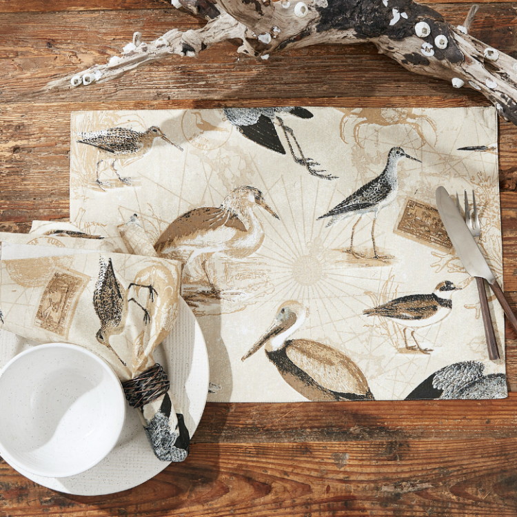 Ocean Shorebird Marsh Birds Dish Towel Placemat Table Runner Themed Linens, Moose-R-Us.Com Log Cabin Decor