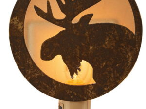 Iron Glass Silhouette Night Light Moose Head Nightlight