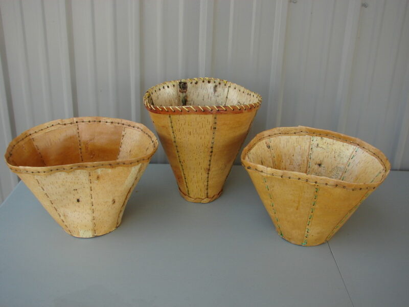 Authentic Native American Indian Birch Bark Vase Woven Baskets One of a Kind, Moose-R-Us.Com Log Cabin Decor