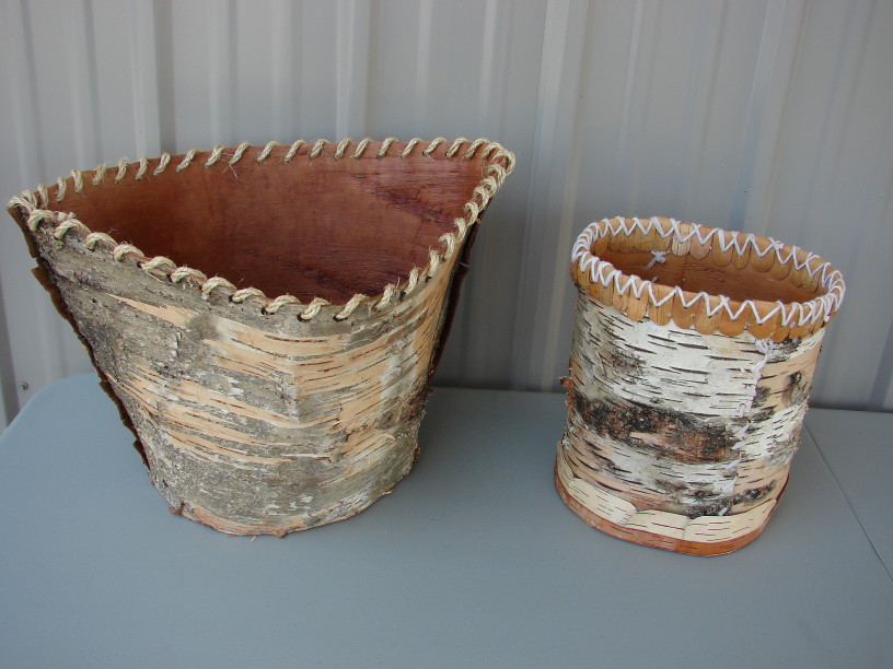 Authentic Native American Indian Birch Bark Vase Woven