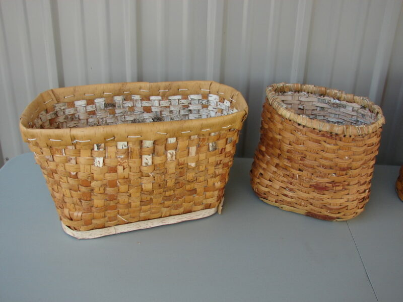 Authentic Native American Indian Birch Bark Vase Woven Baskets One of a Kind, Moose-R-Us.Com Log Cabin Decor
