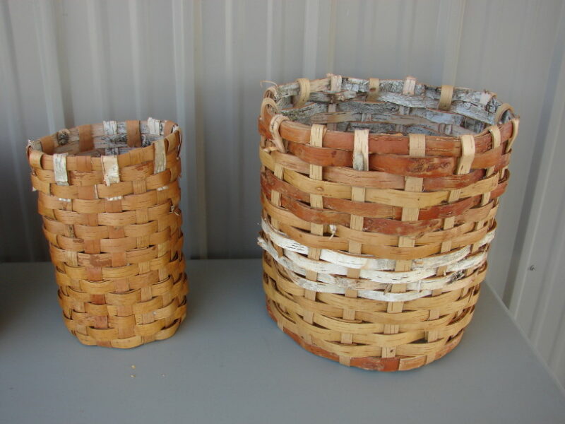 Authentic Native American Indian Birch Bark Vase Woven Baskets One of a Kind, Moose-R-Us.Com Log Cabin Decor