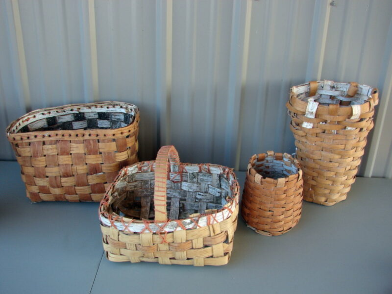 Authentic Native American Indian Birch Bark Vase Woven Baskets One of a Kind, Moose-R-Us.Com Log Cabin Decor